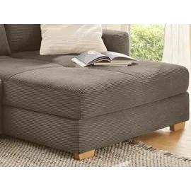 luma-home Ecksofa-Dauerschläfer, Braun, Taupe, Textil, 3-Sitzer, Füllung: Taschenfederkern, Ottomane links, L-Form, seitenverkehrt montierbar, Ottomane rechts, links montierbar,L-Form, 288x186 cm, Wohnzimmer, Sofas & Couches, Wohnlandschaften, Ecksofas