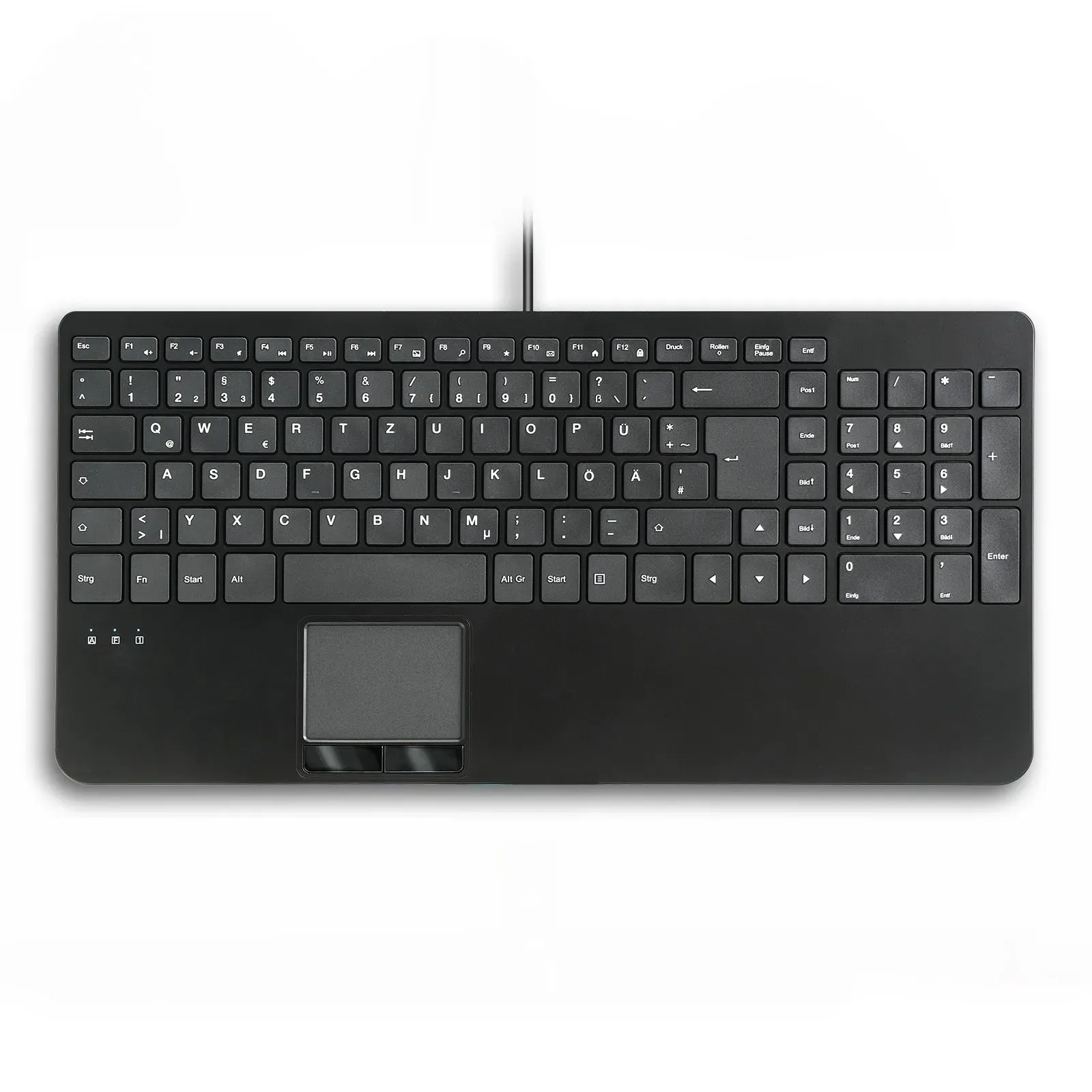 PERIBOARD-534 Wired Compact Keyboard with Touchpad and USB Hubs