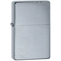 Zippo Sturmfeuerzeug - Vintage, Brushed Chrome, Base Model - Nachfüllbar - Wiederverwendbar - Windfestes Design - Geschenkbox - Made in USA