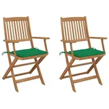 vidaXL Klappbare Gartenstühle 57 x 57 x 91 cm grün 2 St.