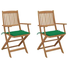 vidaXL Klappbare Gartenstühle 57 x 57 x 91 cm grün 2 St.