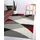 The CarPET Pearl – Moderner Kurzflor Teppich, dichter Flor, geometrisches Muster, Konturenschnitt, Wohnzimmer & Schlafzimmer Teppich, Wellenmuster, Grau Rot, 160 x 220 cm