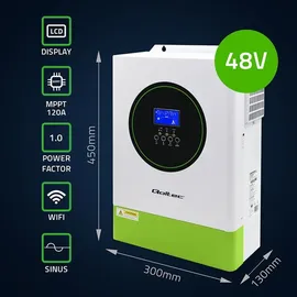 Qoltec Spannungswandler, off-grid Solarwechselrichter 6,2kVA 6,2kW 120A MPPT
