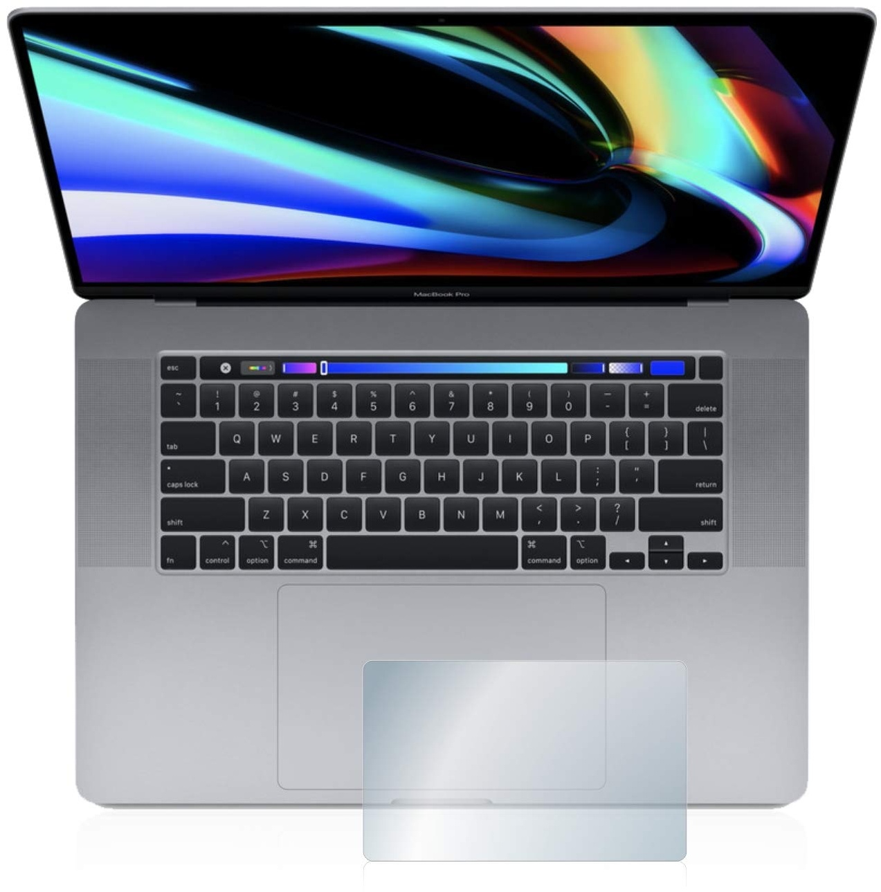 BROTECT Panzerglasfolie für Apple MacBook Pro 16" 2019 (Touch Trackpad) Schutzglas Schutzfolie [Extrem Kratzfest 9H, Anti-Fingerprint