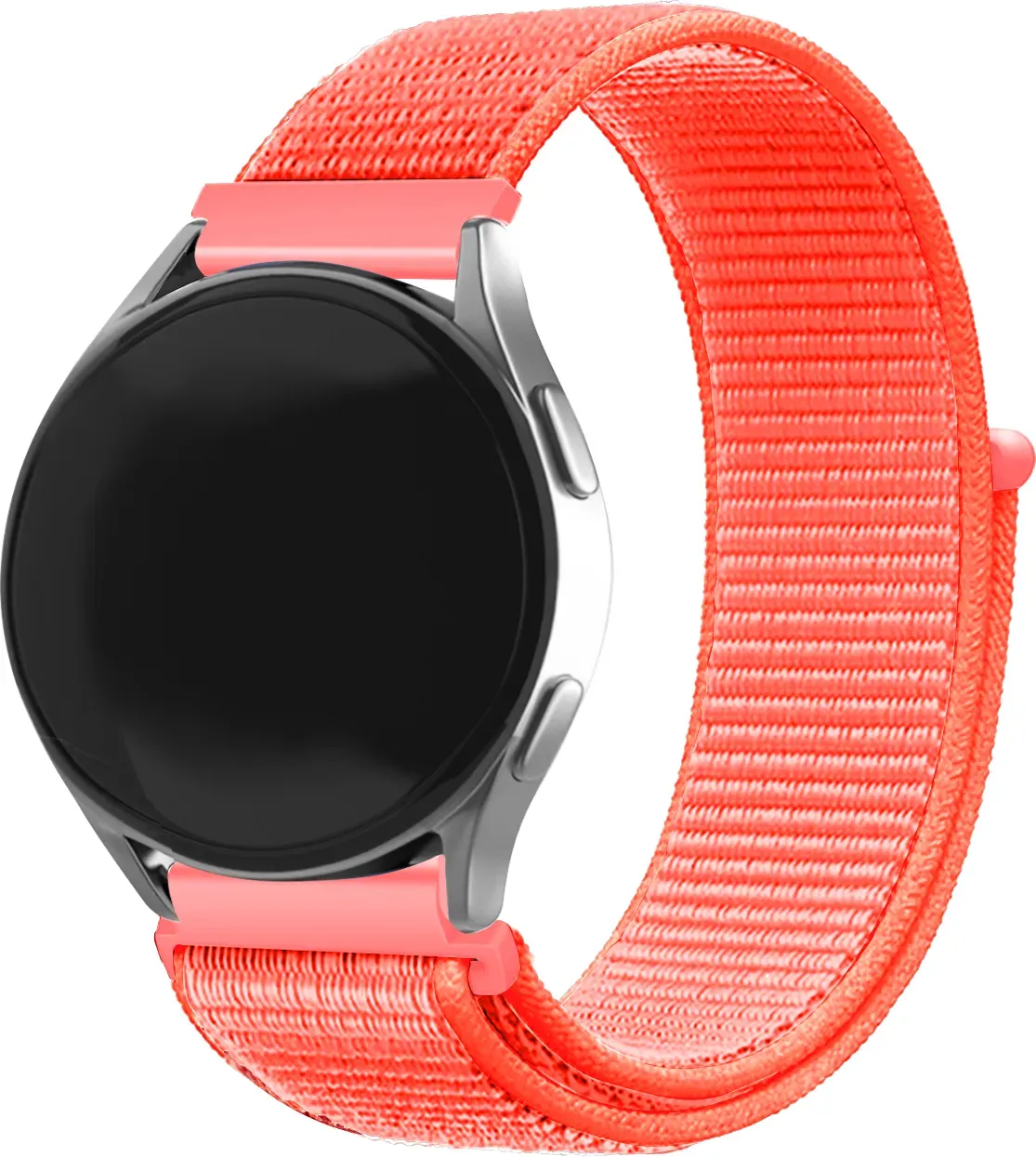 Strap-it Motorola Moto Watch - 47mm Armband Nylon für Motorola Moto Watch  - 47mm - Grapefruit - Klettverschluss