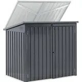 Uniprodo Mülltonnenbox Metall 104 x 288,5 cm schwarz