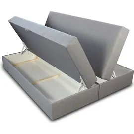 Sofnet Boxspringbett Base mit 2 Bettkästen - Doppelbett mit Bonell-Matratze und Topper, Polsterbett, Freistehendes Bett (Schwarz (Inari 100), 140 x 200 cm)