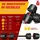 OEM Hantelset 30 kg Kurzhanteln Langhantel Set Hantelscheiben rot / schwarz