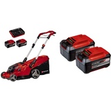 Einhell Akku-Rasenmäher RASARRO 36/42 Kit Power X-Change (36V, 42 cm Schnittbreite, bis 725 m2, Brushless, 50L Fangkorb, Mulchfunktion, inkl. 4X 5,2 Ah Akku + Twincharger)