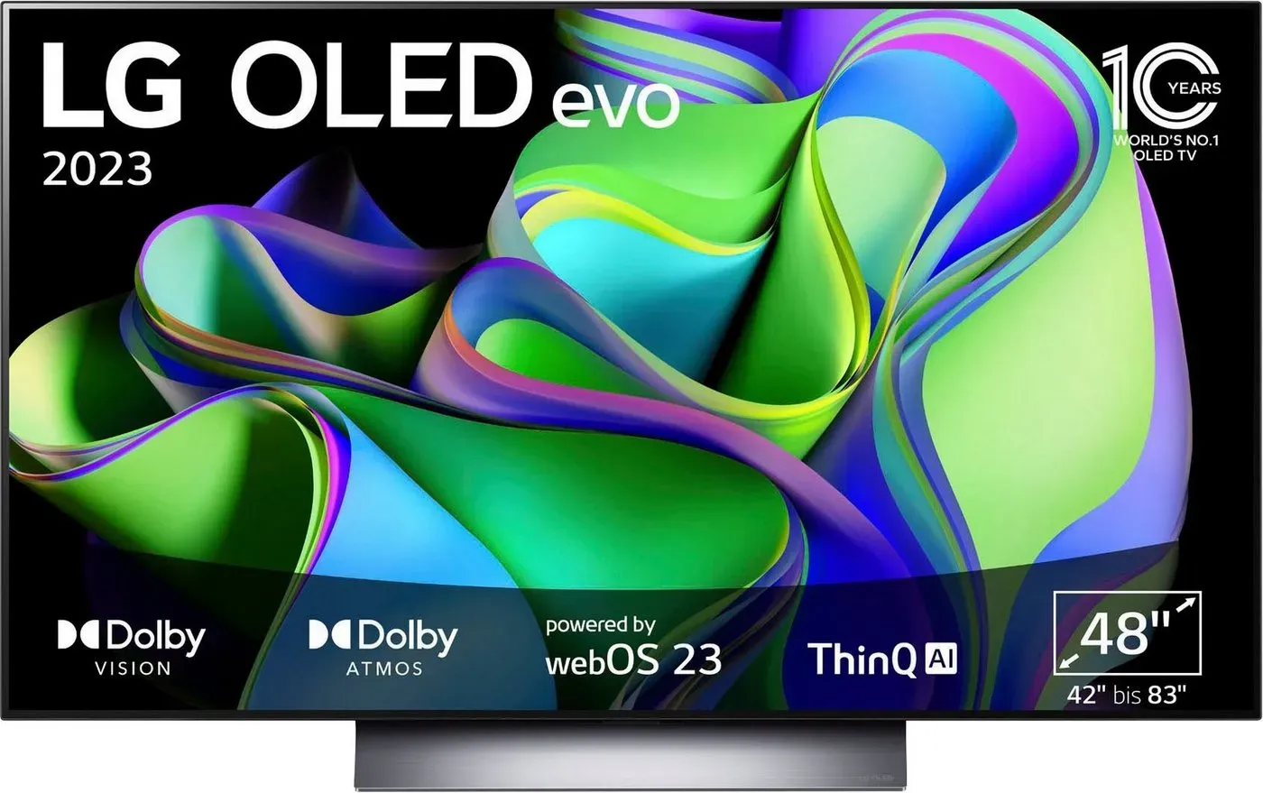 LG OLED48C37LA OLED-Fernseher (121 cm/48 Zoll, 4K Ultra HD, Smart-TV, OLED evo, bis zu 120 Hz, α9 Gen6 4K AI-Prozessor, Twin Triple Tuner) schwarz