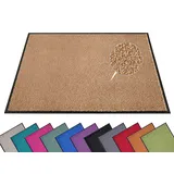 S-XXL 60x90cm 12 Farben Fussmatte Outdoor Schmutzfangmatte Türmatte Waschbar Wetterfest rutschfest für Eingangsbereich Außenbereich Caramel