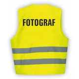 Fassbender-Druck WARNWESTEN - Sicherheitsweste GELB Warnweste nach EN ISO 20471 zertifiziert - Warn Weste FOTOGRAF - Unisex mit hochwertigem Reflektorstreifen (GELB I 3XL/4XL I 1St.) - 3XL-4XL