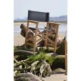 Teak Regiestuhl schwarz,Textline,extrabreiter Klappstuhl,wetterfest,Outdoor teak