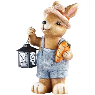 Royal Gardineer Wasserfester Deko-Hase "Karotte" mit Laterne