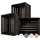 Creative Deco Holzkiste 50 x 40 x 30 cm 3-tlg. schwarz