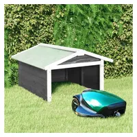 vidaXL Mährobotergarage  72 x 87 x 50 cm grau weiß tannenholz