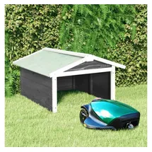 vidaXL Mährobotergarage  72 x 87 x 50 cm grau weiß tannenholz