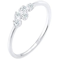 Elli DIAMONDS Verlobung Diamant (0.105 ct) Pavé 925 Silber Ringe Damen