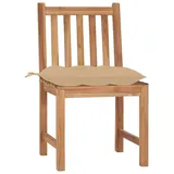 vidaXL Gartenstühle 4 Stk. mit Kissen Massivholz Teak