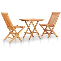 VidaXL Bistroset 3-tlg. natur/grün klappbar