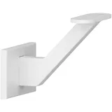 Stahl Handlaufhalter Handlaufträger Halter Treppen Handlauf RAL 9016 Weiß Wandhalter Weiss Holz Holzhandlauf Edelstahlrohr für Handlauf flach Geländer Eckig Feinstruktur Treppengeländer White