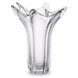 Casa Padrino Luxus Glas Vase Ø 32 x H. 35 cm - Mundgeblasene Blumenvase - Deko Blumenvase - Deko Accessoires - Deko Glas Vasen - Luxus Accessoires
