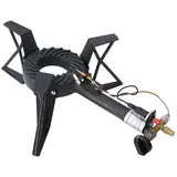 Melko Hockerkocher Piezozündung 3 Bein 6,5kw Gasbrenner Gaskocher Gusseisen Stahl Campingkocher Gasherdplatte - Melko