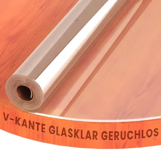 Transparente Folie abgeschrägte V Kante, glasklar und Hochglanz Schutzfolie Tischschutz Tischdecke Größe wählbar Rund 130 cm V-kante Schutztischdecke