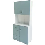 Hti-Living Badezimmerschrank 80 x 40 x 180 cm Hellblau/Weiß