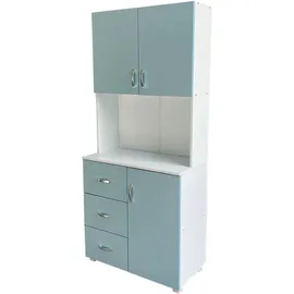Hti-Living Badezimmerschrank 80 x 40 x 180 cm Hellblau/Weiß