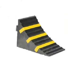 Schake Radkeil schwarz mit drei gelben Streifen, 285 x 155 x 185 mm