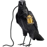 Kare Tischleuchte Animal Crow, Schwarz, Tischleuchte, Tischlampe, Rabe, handbemalt, 34x14x31 cm