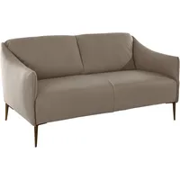 W.SCHILLIG 2-Sitzer sally Design-Sofa, Loungsofa, bequem, schmale Armlehnen, Breite 154cm, mit Metallfüßen in Bronze pulverbeschichtet, Breite 154 cm braun