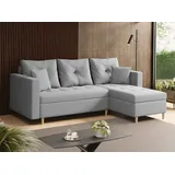 marpur Schlaf-Ecksofa OTTO I 230x145 cm Polstercouch in L-Form mit Schlaffunktion, mit Bettkasten und Kissen, universelle Seite, Stark Stoff ELEMEN... - Hellgrau
