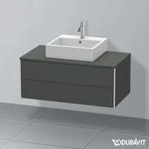 Duravit XSquare Waschtischunterschrank, 2 Schubkästen, Graphit Matt