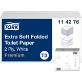 TORK Einzelblatt-Toilettenpapier T3 Premium Extra Soft 2-lagig, 7.560 Tücher