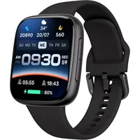 antfit GTX20 Smartwatch (4,3 cm, android ios), Damen Smartwatch mit AMOLED Display Telefonfunktion Fitness Tracking schwarz