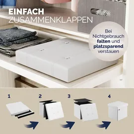 CASARIA CASARIA® Faltbarer Sitzhocker mit Stauraum Kunstleder Weiß