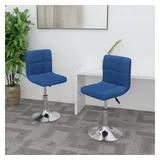 vidaXL Esszimmerstühle 2 Stk. Drehbar Blau Stoff