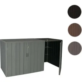 Mendler WPC Mülltonnenbox J28-XL-1-2er grau