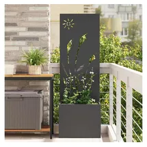 vidaXL Sichtschutz-Leinwand 50 x 140 cm Schwarz Stahl