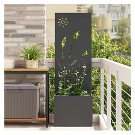 vidaXL Sichtschutz-Leinwand 50 x 140 cm Schwarz Stahl