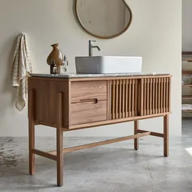 Tikamoon Badezimmerschrank Isaure 125 x 0 x 0 cm Grau