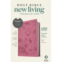 Tyndale House Publishers NLT Large Print Premium Value Thinline Bible, Filament Enabled (Leatherlike, Garden Pink)