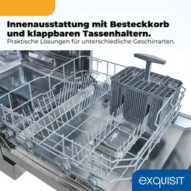 Exquisit GSP59114-451D Geschirrspüler (freistehend, 598 mm, Silber)