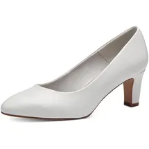 TAMARIS Damen Pumps mit Blockabsatz, weiß, 37 EU
