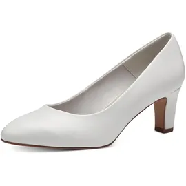 TAMARIS Damen Pumps mit Blockabsatz, weiß, 37 EU