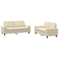 VidaXL 2-tlg. Sofagarnitur Creme Stoff