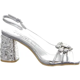 LAURA VITA Riemchensandaletten in Silber | Gr.: 40