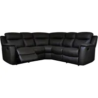 Relaxsofa Leder Ecksofa - Schwarz - evasion